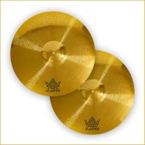 Conjunto de mini pratos Hi Hat Cymbals ULUOBO de 13 polegadas (2 peças, dourado) Conjunto de mini pratos Hi Hat Cymbals ULUOBO de 13 polegadas (2 peças, dourado)