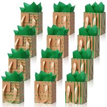 Conjunto de mini sacolas de presente de papel metálico Tenare, 12 peças, 18x10x23 cm Conjunto de mini sacolas de presente de papel metálico Tenare, 12 peças, 18x10x23 cm