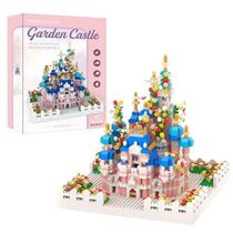 Conjunto de mini tijolos Pink Castle House 2000 + PCS arquitetura micro blocos de construção para