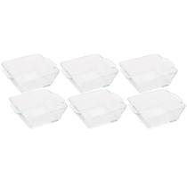 Conjunto de Mini Travessas Quadradas de Vidro 10,5 X 4CM 6 Peças LYOR