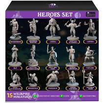 Conjunto de miniaturas Wildspire Hero DND 28mm-32mm sem pintura (15 unidades) Conjunto de miniaturas Wildspire Hero DND 28mm-32mm sem pintura (15 unidades)