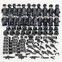 Conjunto de minibonecos de brinquedo, 22 peças Black Swat Police para crianças a partir de 6 anos