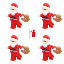 Conjunto de minifiguras LEGO Holiday Santa Claus com saco de brinquedos, pacote com 4
