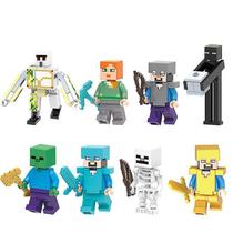 Conjunto de minifiguras Toy Action Figures, coleção Minecraft, 8 unidades Conjunto de minifiguras Toy Action Figures, coleção Minecraft, 8 unidades