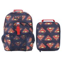 Conjunto de mochila e kit de almoço Bioworld Superman Logo 16 polegadas