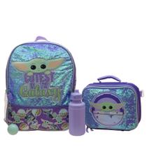 Conjunto de Mochila e Lancheira Mandalorian Baby Yoda para Meninas Conjunto de Mochila e Lancheira Mandalorian Baby Yoda para Meninas