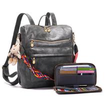Conjunto de Mochila Feminina Soperwillton 2 Peças - Couro PU Conjunto de Mochila Feminina Soperwillton 2 Peças - Couro PU