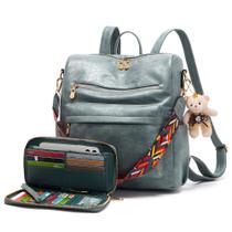 Conjunto de Mochila Feminina Soperwillton 2 Peças - Couro PU Conjunto de Mochila Feminina Soperwillton 2 Peças - Couro PU