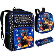 Conjunto De Mochila Grande De Costas Com Estojo E Lancheira Menino