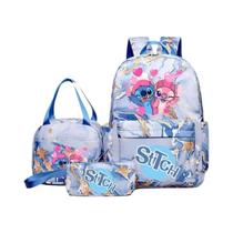 Conjunto De Mochila Infantil Lilo & Stitch Anime Com Lancheira E Estojo De Lápis De Grande