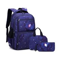 Conjunto de mochila MITOWERMI Galaxy Space Boys 3 em 1 de nylon