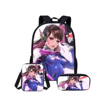 Conjunto de mochilas, 3 peças Sombras School Students, nylon, unissex