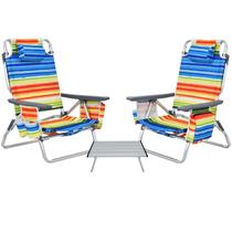 Conjunto de mochilas ajustáveis Chair Giantex Folding Camping de 3 peças
