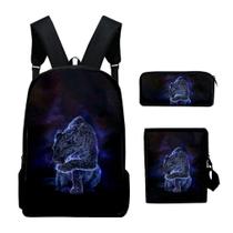 Conjunto de mochilas Animals Leopard para crianças e escolas, 3 unidades Conjunto de mochilas Animals Leopard para crianças e escolas, 3 unidades