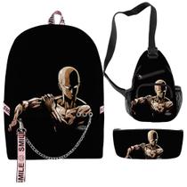 Conjunto de mochilas Anime School, 3 peças One Punch Man para crianças Conjunto de mochilas Anime School, 3 peças One Punch Man para crianças