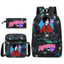 Conjunto de mochilas Aphmaus Anime School, 3 peças com bolsa de ombro Conjunto de mochilas Aphmaus Anime School, 3 peças com bolsa de ombro