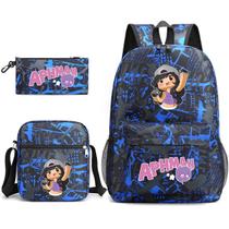 Conjunto de mochilas Aphmaus School Students com bolsa de ombro e estojo para canetas
