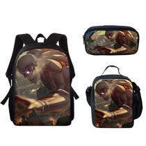 Conjunto de mochilas Attacks Titans Anime, 3 peças, mochila escolar infantil Conjunto de mochilas Attacks Titans Anime, 3 peças, mochila escolar infantil