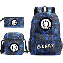 Conjunto de mochilas Bads Bunnys Cartoon Kids School, 3 peças de anime