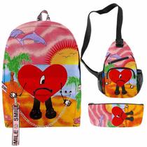 Conjunto de mochilas Bads Bunnys Cartoon Kids School 3 unidades Conjunto de mochilas Bads Bunnys Cartoon Kids School 3 unidades