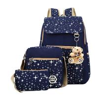 Conjunto de mochilas Bansusu Star Print para meninas com bolsa tiracolo Conjunto de mochilas Bansusu Star Print para meninas com bolsa tiracolo