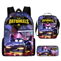 Conjunto de mochilas Batwheels Anime de 3 peças para crianças e escolas Conjunto de mochilas Batwheels Anime de 3 peças para crianças e escolas