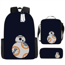 Conjunto de mochilas BB8 Cartoon, mochila escolar infantil, anime, 3 unidades