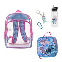 Conjunto de mochilas Bioworld Lilo & Stitch Clear 16" Sky Blue