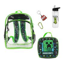 Conjunto de mochilas Bioworld Minecraft Creeper, 5 peças, verde Conjunto de mochilas Bioworld Minecraft Creeper, 5 peças, verde