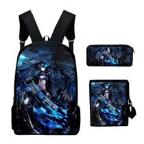 Conjunto de mochilas Black Rock Shooters Anime School 3 unidades