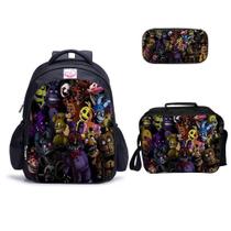 Conjunto de mochilas: bolsa escolar Five Nights para crianças de 16 polegadas