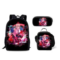 Conjunto de mochilas Chainsaws Mans Denjis Cartoon Kids, 3 unidades