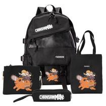 Conjunto de mochilas Chainsaws Mans Denjis Cartoon Kids Canvas