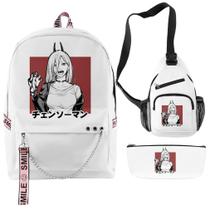 Conjunto de mochilas Chainsaws Mans, mochila escolar de anime com impressão 3D Conjunto de mochilas Chainsaws Mans, mochila escolar de anime com impressão 3D