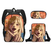 Conjunto de mochilas Chainsaws Mans Powers Cartoon Kids School 3 unidades