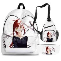 Conjunto de mochilas Chainsaws Mans Powers Cartoon Kids School 3 unidades