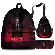 Conjunto de mochilas Chainsaws Mans Powers Cartoon Kids School 3 unidades