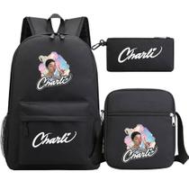 Conjunto de mochilas Charli D'Amelio Anime School para crianças