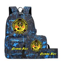 Conjunto de mochilas Cobras Kais Anime School, 3 peças com nylon de ombro Conjunto de mochilas Cobras Kais Anime School, 3 peças com nylon de ombro