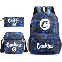 Conjunto de mochilas Cookies School, 3 peças com bolsa de ombro e estojo para lápis Conjunto de mochilas Cookies School, 3 peças com bolsa de ombro e estojo para lápis