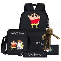 Conjunto de mochilas Crayons Shins chans Cartoon Kids School 3 unidades