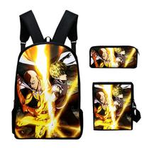 Conjunto de mochilas de 3 peças Ones Punchs Mans Saitamas Cartoon Kids Conjunto de mochilas de 3 peças Ones Punchs Mans Saitamas Cartoon Kids
