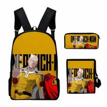 Conjunto de mochilas de 3 peças Ones Punchs Mans Saitamas Cartoon Kids Conjunto de mochilas de 3 peças Ones Punchs Mans Saitamas Cartoon Kids