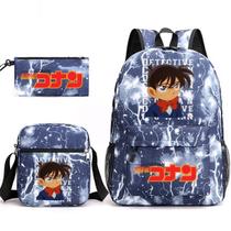 Conjunto de mochilas Detective Conan Edogawa Cartoon Kids School Conjunto de mochilas Detective Conan Edogawa Cartoon Kids School
