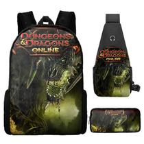 Conjunto de mochilas Dungeons Dragon School, 3 unidades para estudantes