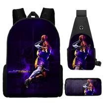 Conjunto de mochilas escolares, 3 peças, 24 Kobes Bryansts para estudantes Conjunto de mochilas escolares, 3 peças, 24 Kobes Bryansts para estudantes