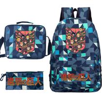 Conjunto de mochilas escolares Attacks Titans, 3 unidades com bolsa de ombro
