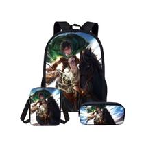 Conjunto de mochilas escolares Attacks Titans Levi, 3 unidades para crianças
