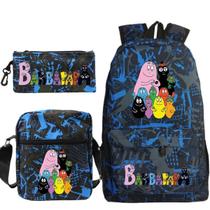 Conjunto de mochilas escolares Barbapappas rosa de 3 peças para crianças