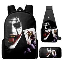 Conjunto de mochilas escolares Clown Jokers de 3 peças para crianças